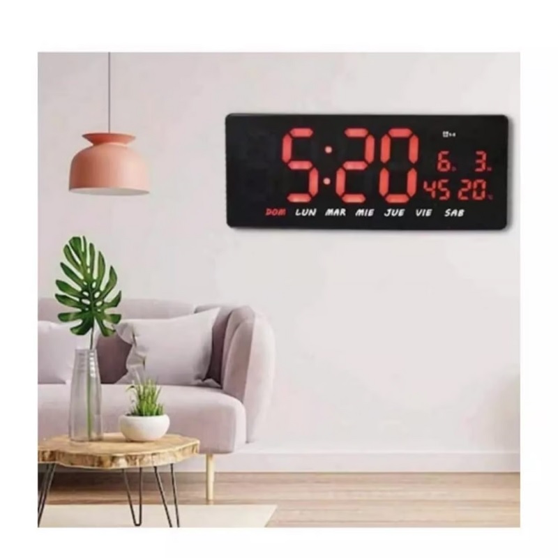 Reloj Digital LED Pared Calendario